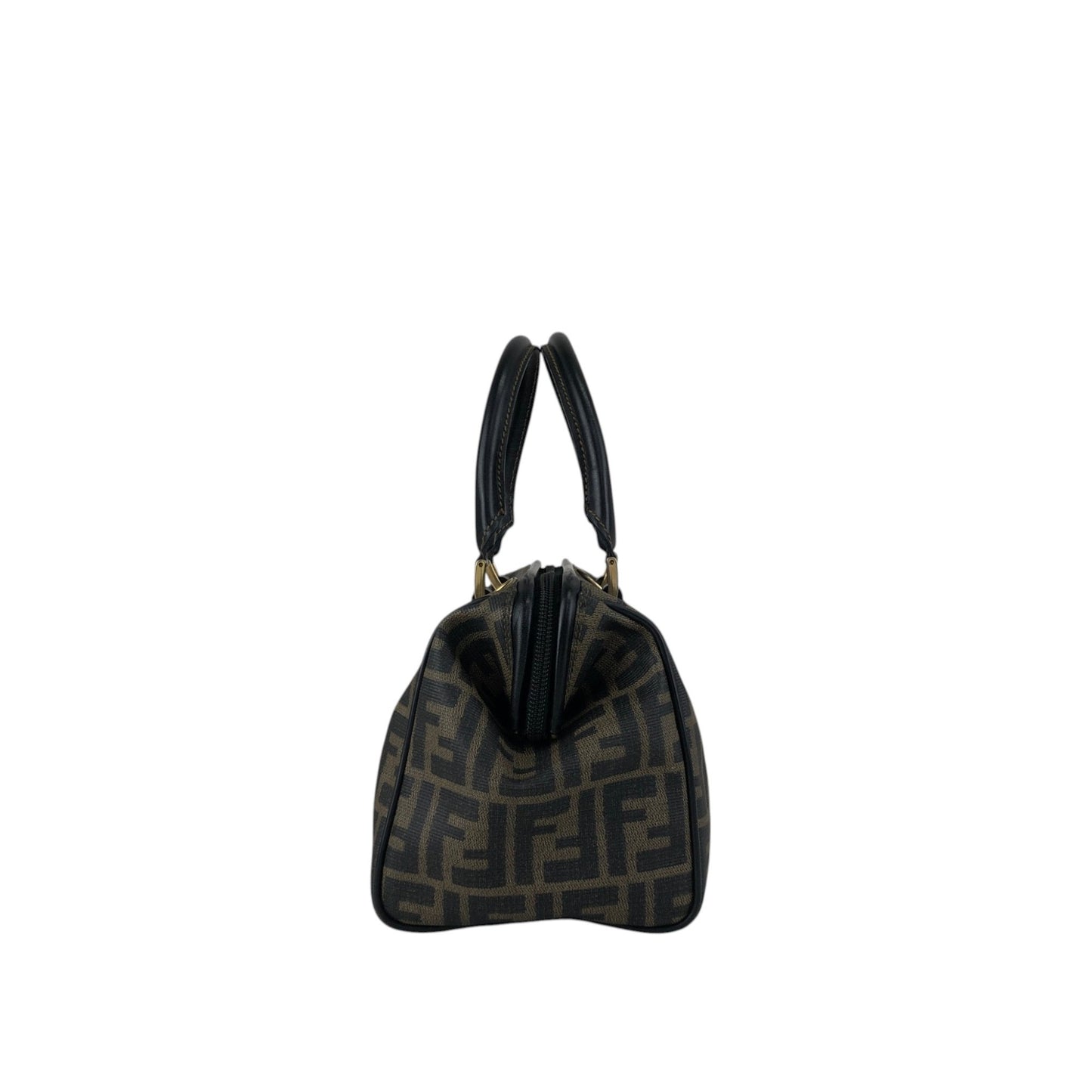 FENDI Zucca Logo Small Boston bag Handbag Black Vintage cf6xpb