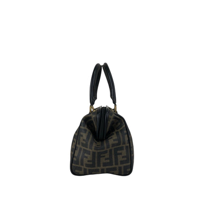 FENDI Zucca Logo Small Boston bag Handbag Black Vintage cf6xpb
