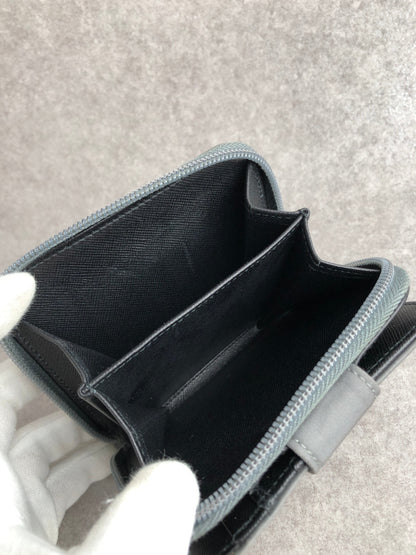 PRADA Tessuto Triangle Logo Folded Wallet Gray Vintage y6v82j