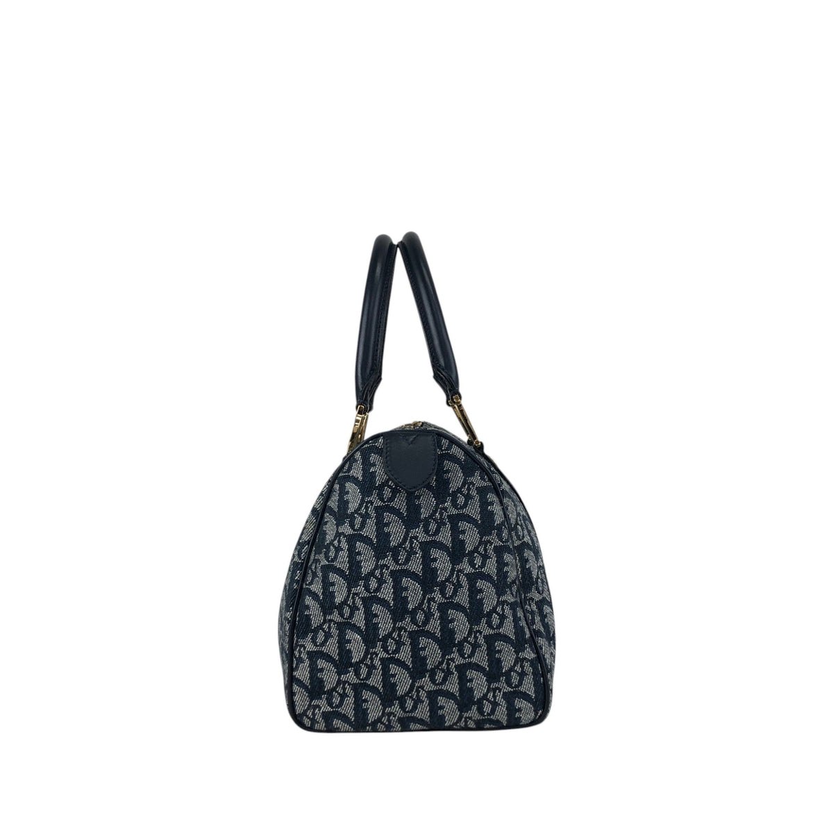 Christian Dior Trotter Small Boston bag Handbag Navy Vintage nt87zs