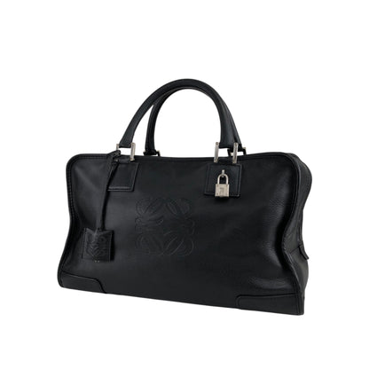 LOEWE Amazona28 Anagram Handbag Boston bag Black Vintage z3tif8