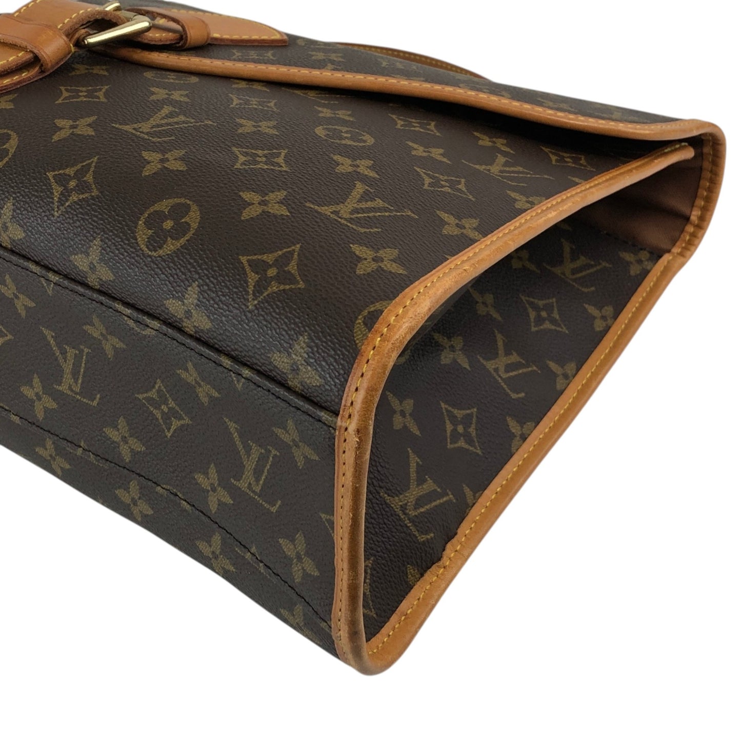 LOUIS VUITTON Monogram Front Buckle Two-way Handbag Shoulder bag Brown Vintage 5id2zj
