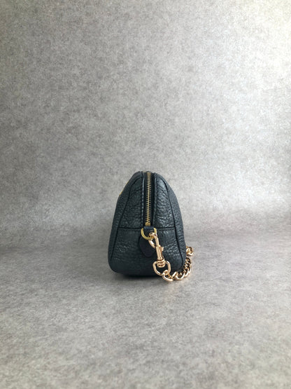 PRADA Logo Small Chain Handbag Navy Vintage vycuvh