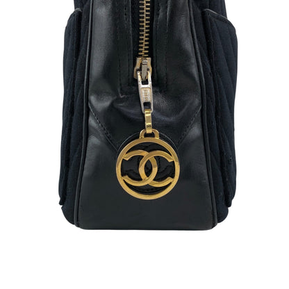 CHANEL Coco Charm Chain Shoulder bag Black Vintage akbfxb