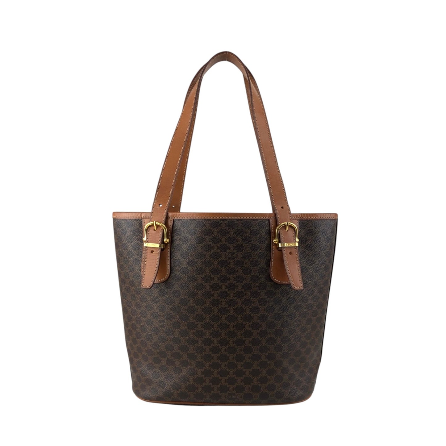 CELINE Macadam Blason Handbag Totebag Brown M94 Vintage a5px6p