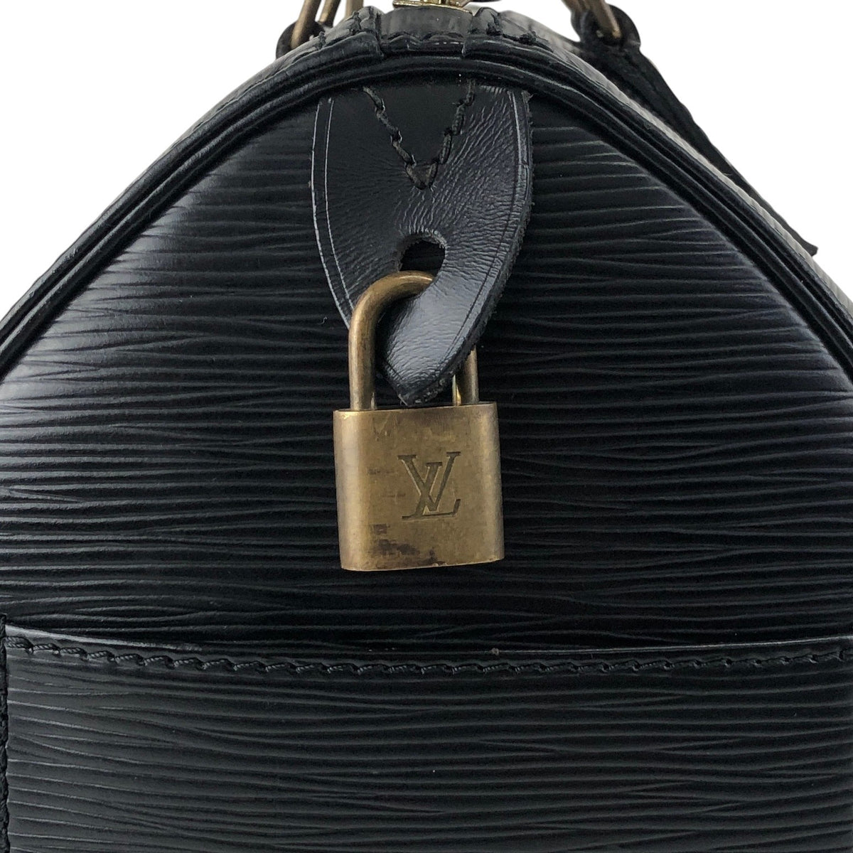 LOUIS VUITTON Epi Handbag Boston bag Black Vintage bria3m