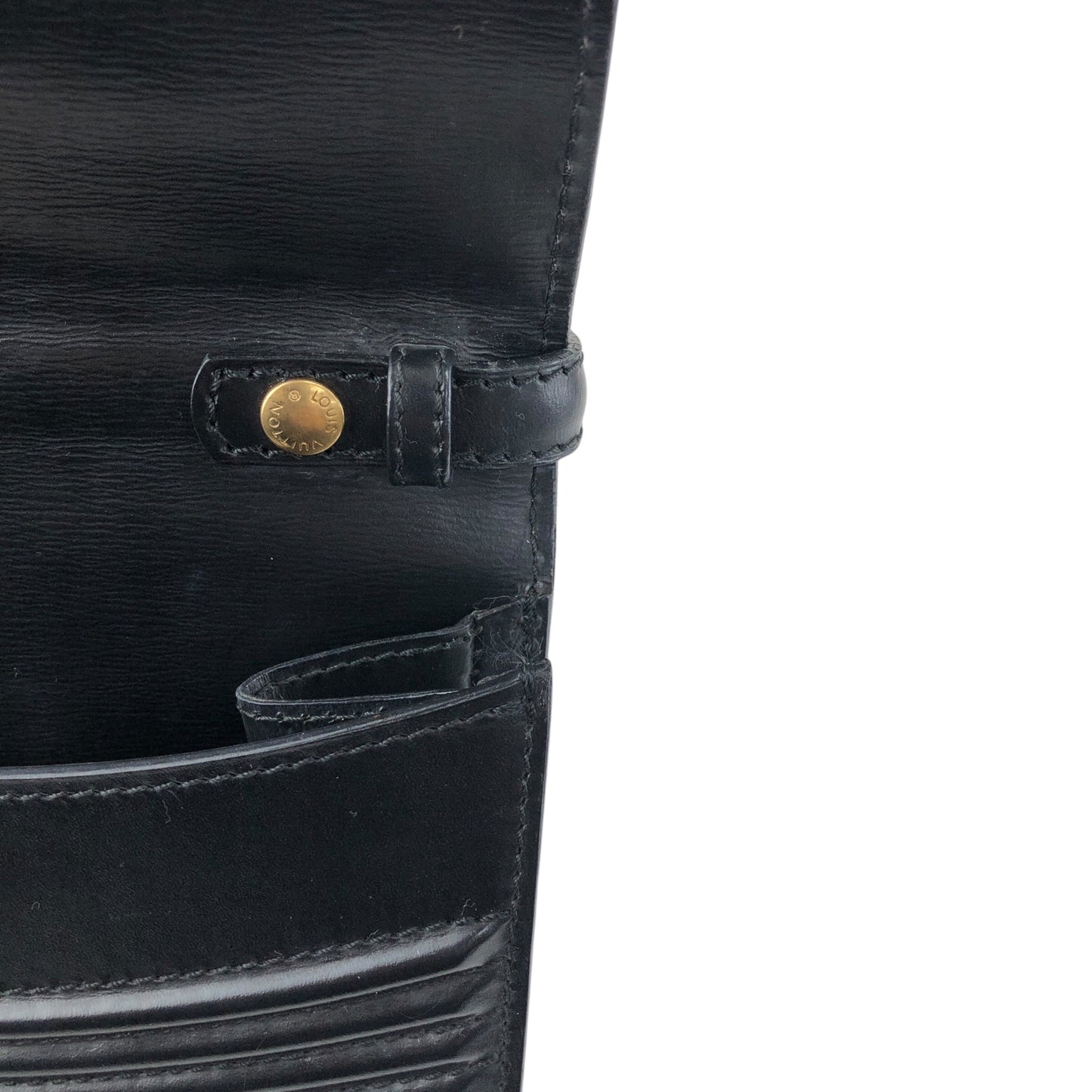 LOUIS VUITTON Epi Turn Lock Shoulder bag Black Vintage 6y7n33