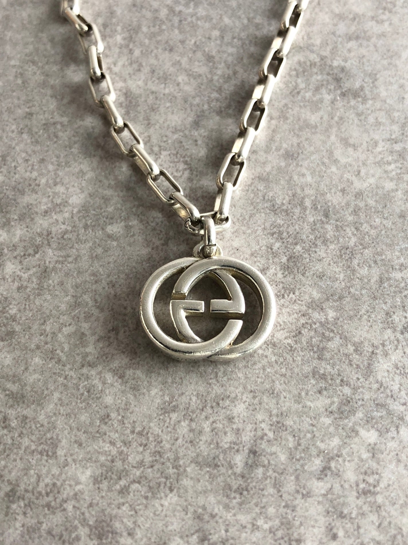 GUCCI Interlocking Bracelet Silver Vintage 3bmt2w