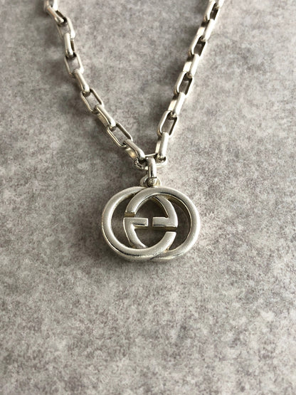 GUCCI Interlocking Bracelet Silver Vintage 3bmt2w
