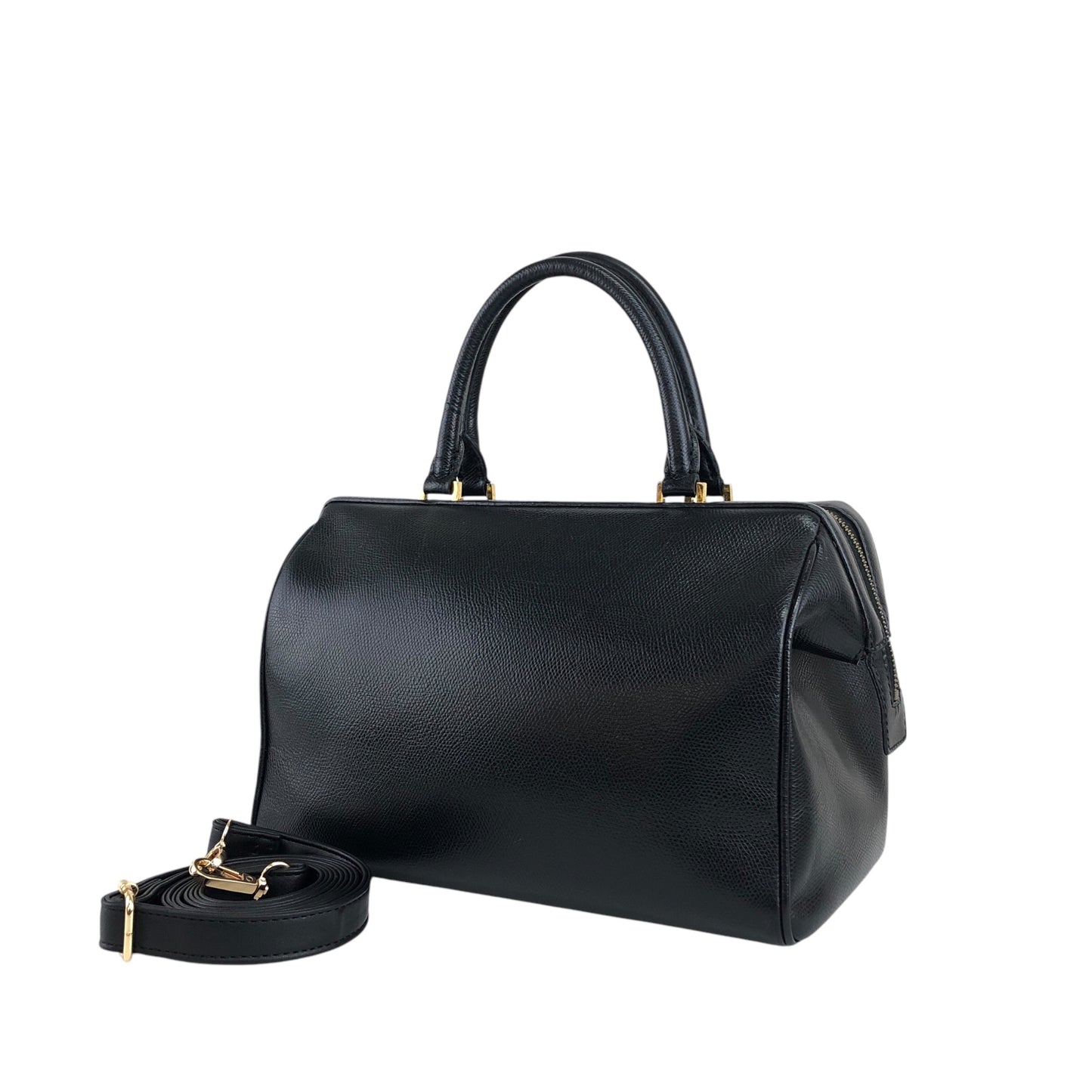 CELINE Logo Two-way Boston bag Shoulder bag Black Vintage 5423tg