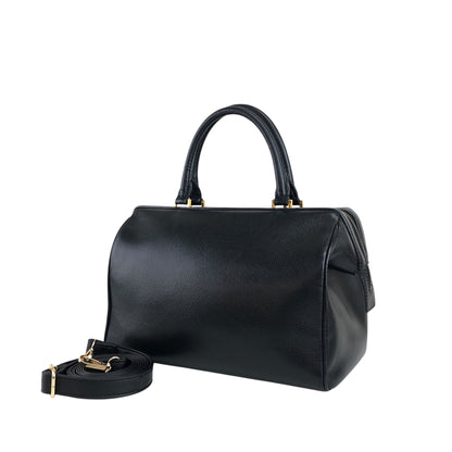 CELINE Logo Two-way Boston bag Shoulder bag Black Vintage 5423tg