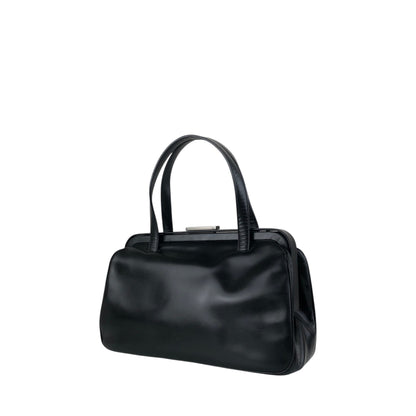 PRADA Metal Clasp Handbag Black Vintage 6am4p2