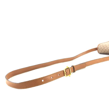 CELINE Macadam PVC Leather Crossbody Shoulder bag Beige Vintage vgsu6a