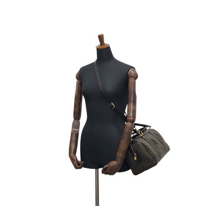 CELINE Macadam Blason Two-way Handbag Shoulder bag Boston bag Black Vintage a68hfi