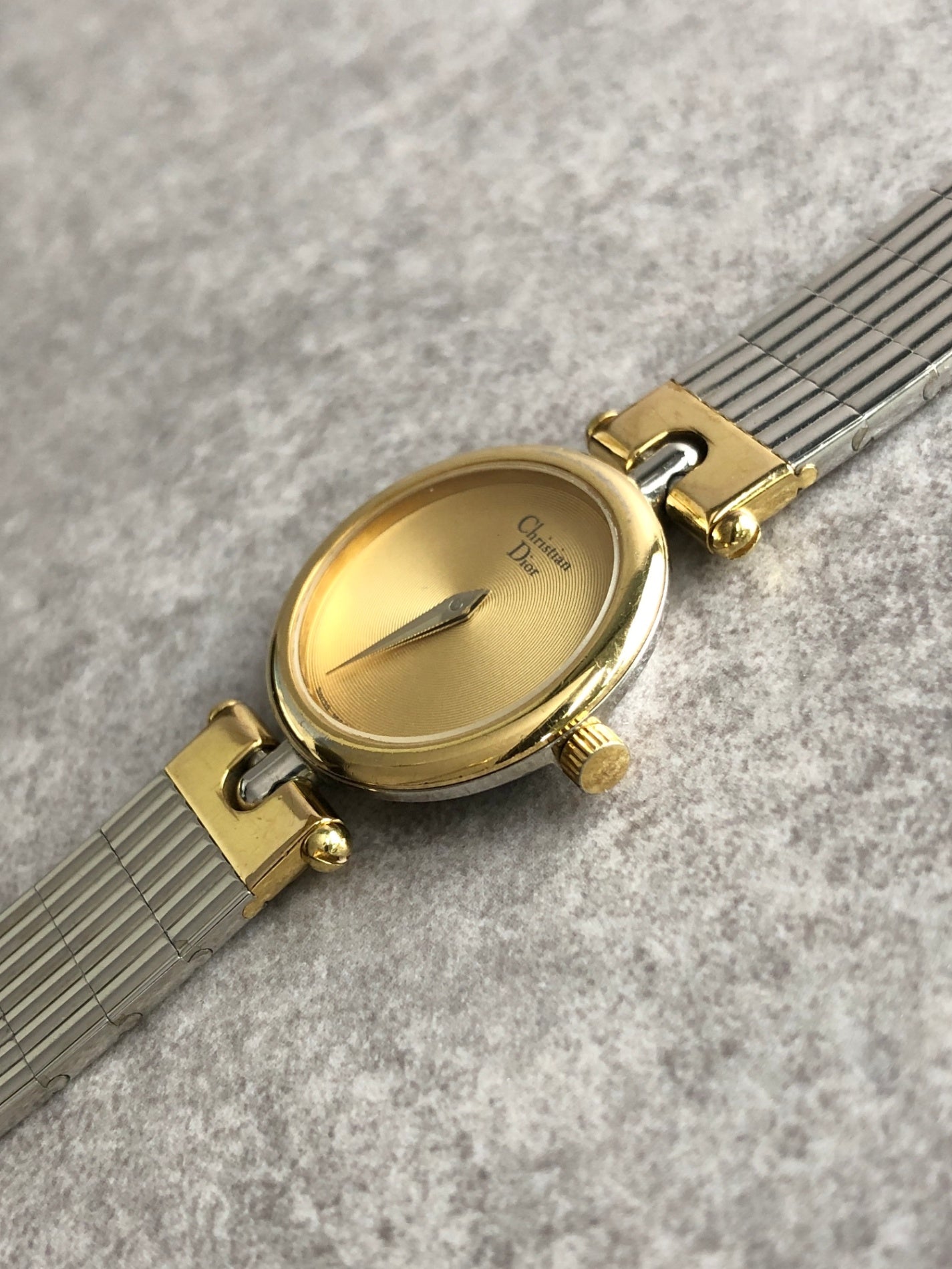 Christian Dior Logo Watch Silver×Gold Vintage pmuyyi