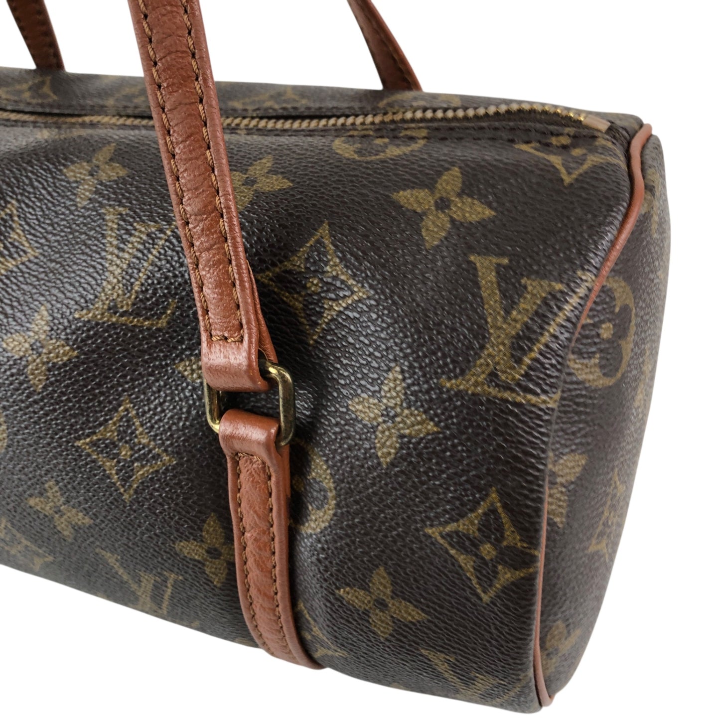 LOUIS VUITTON Monogram Handbag Brown Vintage b2yv5t