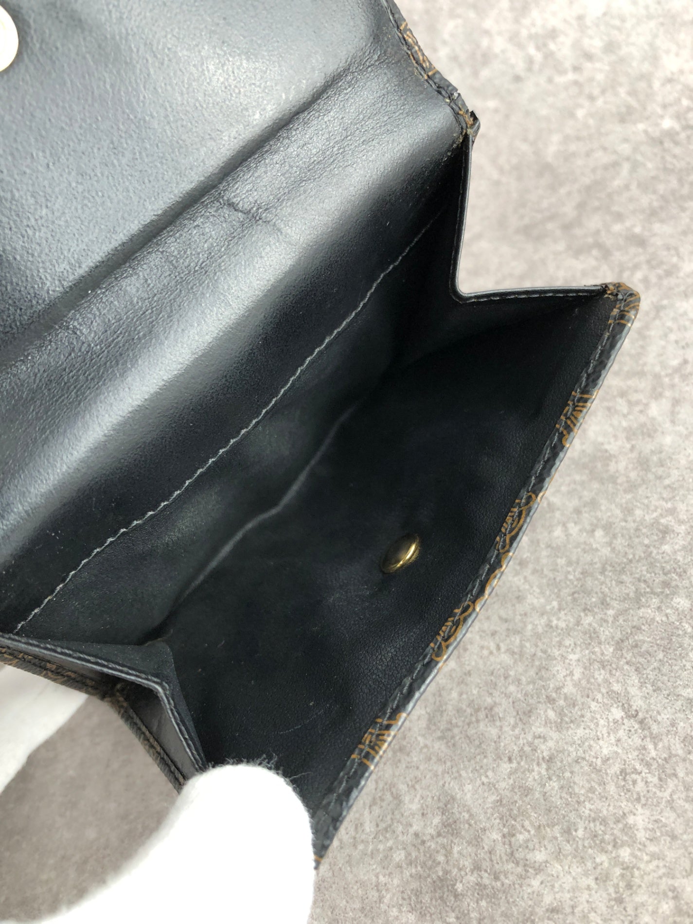 CELINE Macadam Logo Folded Wallet Black Vintage a4wnam