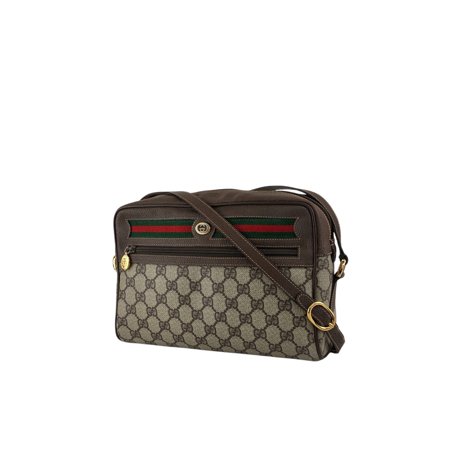 GUCCI GG Pattern Sherry Line Shoulder bag Brown Vintage ggwuxk