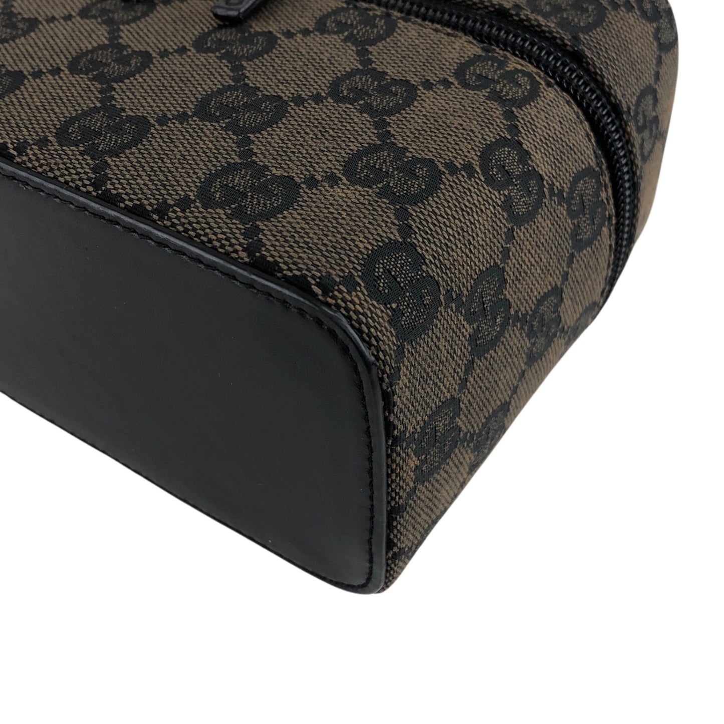 GUCCI GG Canvas Handbag Vanity bag Black Vintage px6678
