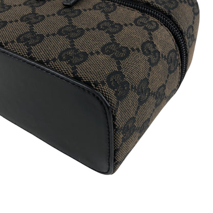 GUCCI GG Canvas Handbag Vanity bag Black Vintage px6678