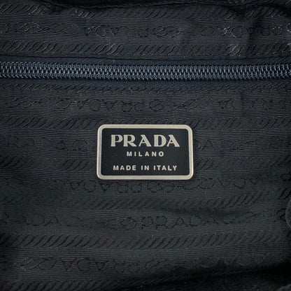 PRADA Tessuto Triangle Logo Front Buckle Backpack Black Vintage ku8tbi