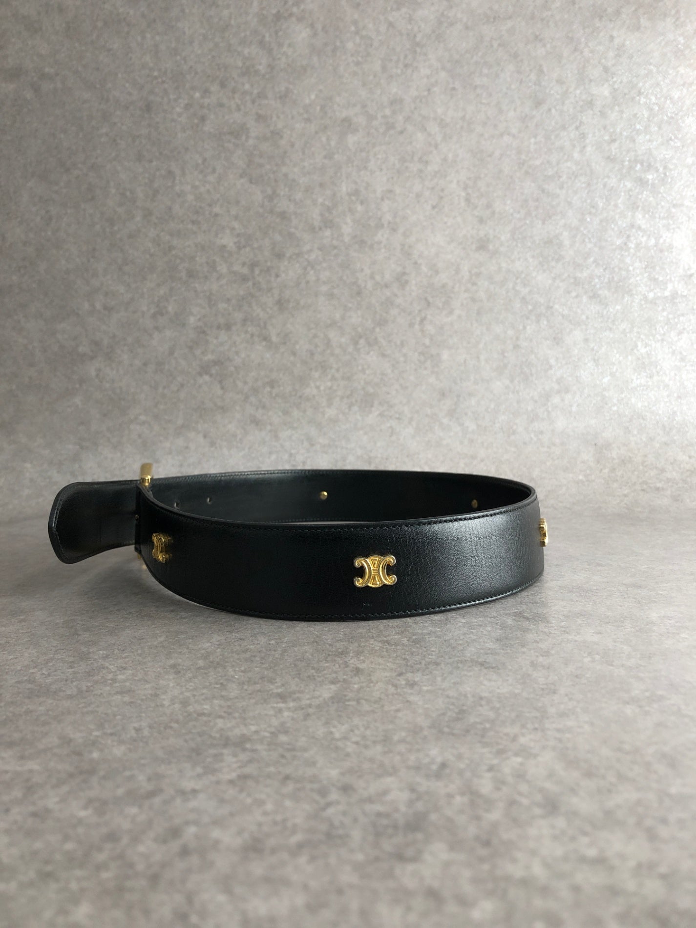 CELINE Blason Belt Black Vintage 6nyfwf
