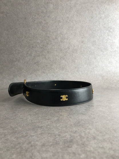 CELINE Blason Belt Black Vintage 6nyfwf