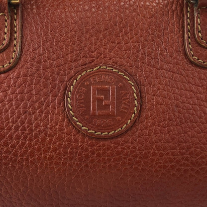 FENDI FF Logo Two-way Small Boston bag Shoulder bag Brown Vintage b23egd