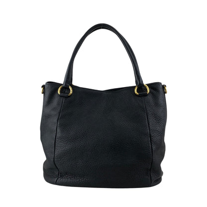 PRADA Logo Two-way Handbag Shoulder bag Black Vintage yhj7uy
