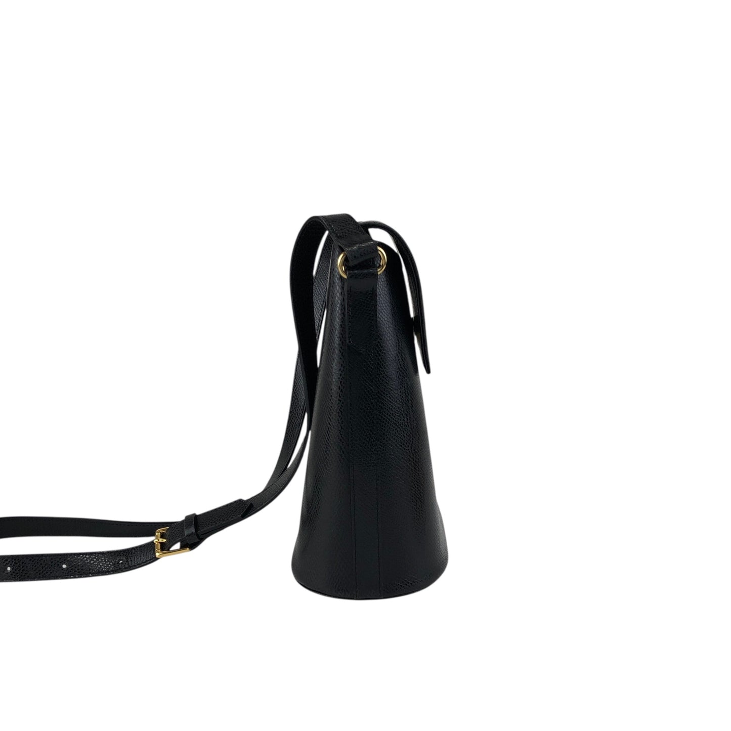 Yves Saint Laurent Logo Stitch Shoulder bag Black Vintage umrsfj