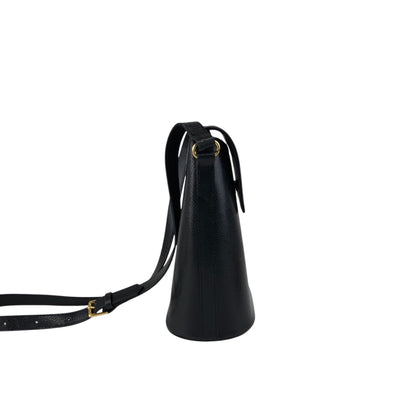 Yves Saint Laurent Logo Stitch Shoulder bag Black Vintage umrsfj