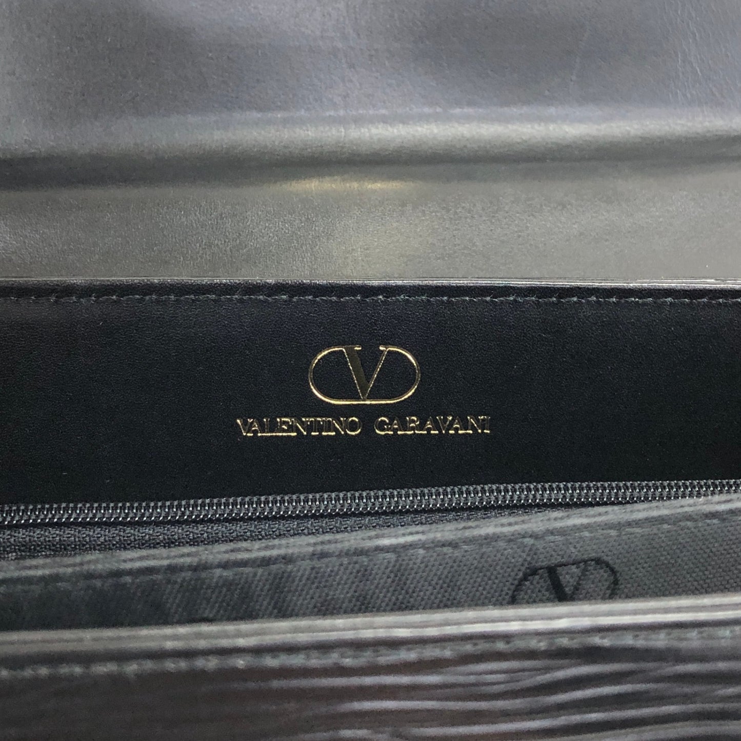 VALENTINO GARAVANI Circle Logo Two-way Handbag Shoulder bag Black Vintage swvrnt