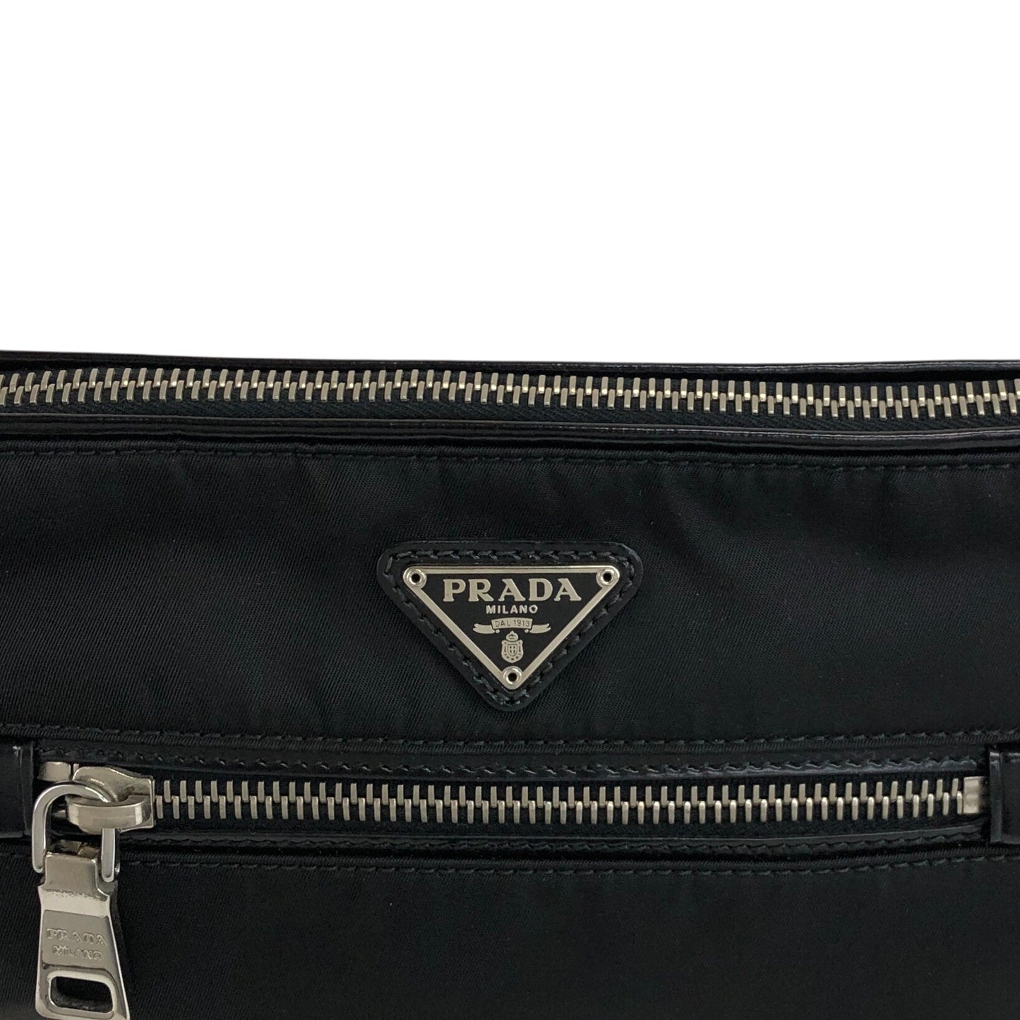 PRADA 三角形標誌小號單肩包黑色復古 i2fg33