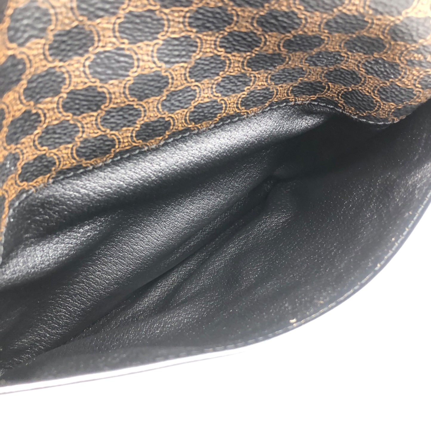 CELINE Macadam Front Buckle Shoulder bag Black Vintage n5nr8t