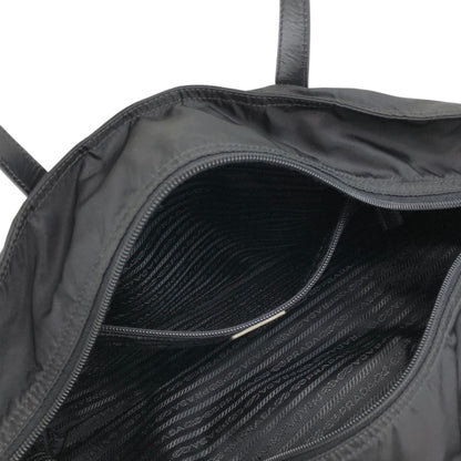 PRADA Tessuto Triangle Logo Totebag Black Vintage naaxd3