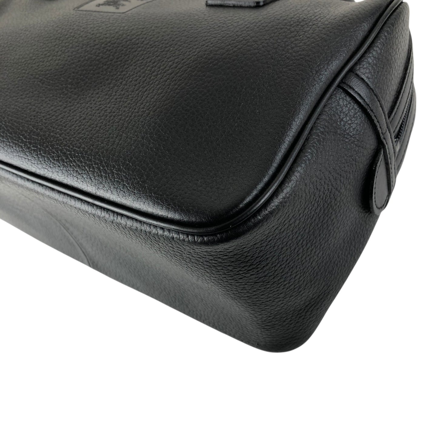 BURBERRY Logo Embossed Small Boston bag Handbag Black Vintage nyp64d