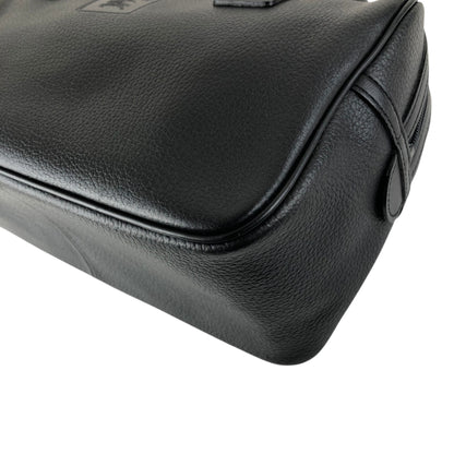 BURBERRY Logo Embossed Small Boston bag Handbag Black Vintage nyp64d