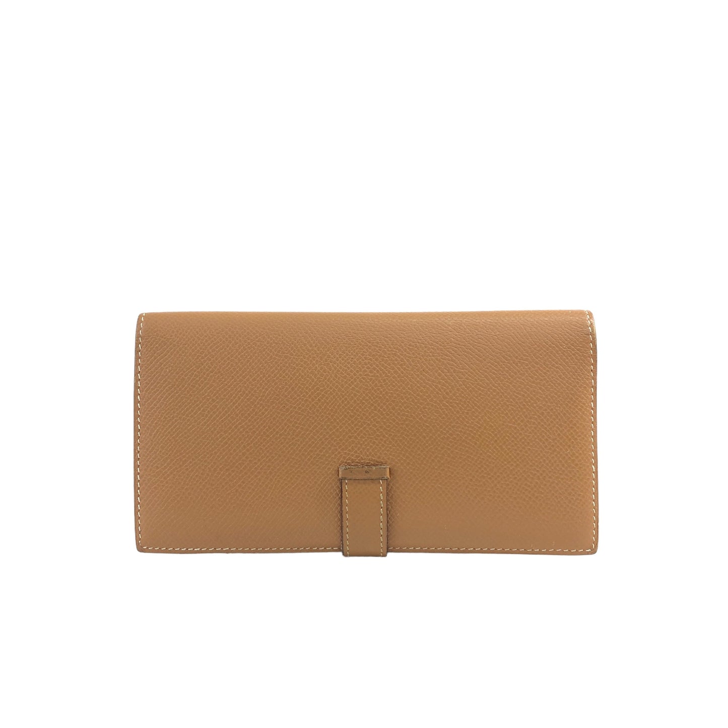 HERMES Leather Long Wallet Camel Vintage 4zu3at