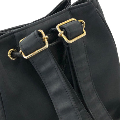 Yves Saint Laurent Logo Nylon Drawstring Backpack Navy Vintages76t25