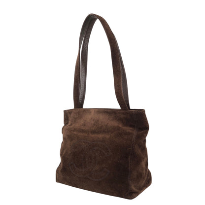 CHANEL Coco Mark Totebag Brown Vintage s32c85