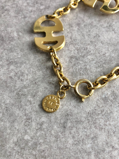 CELINE Horse Bit Bracelet Gold Vintage jccjt6