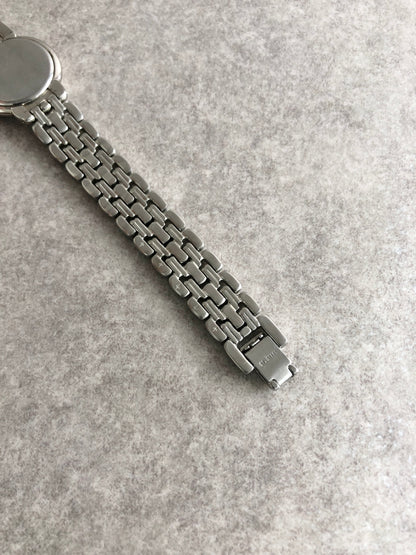 Yves Saint Laurent YSL Logo Watch Silver Vintage cibzk8