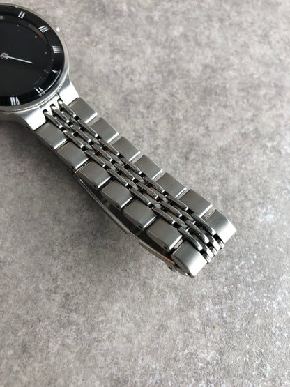 Yves Saint Laurent YSL Logo Watch Silver Vintage rshuab