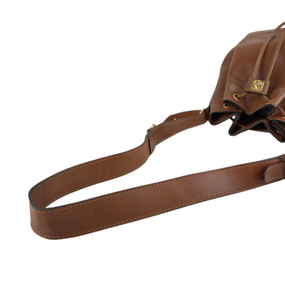 CELINE Gancini Drawstring Shoulder bag Brown Vintage 4uzkb3