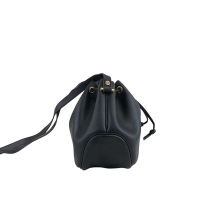 Christian Dior Logo Drawstring Shoulder bag Black Vintage 8jksti