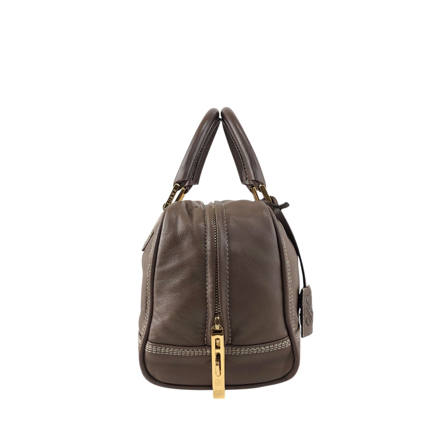 LOEWE Amazona Small Boston bag Handbag Brown Vintage irfyjk
