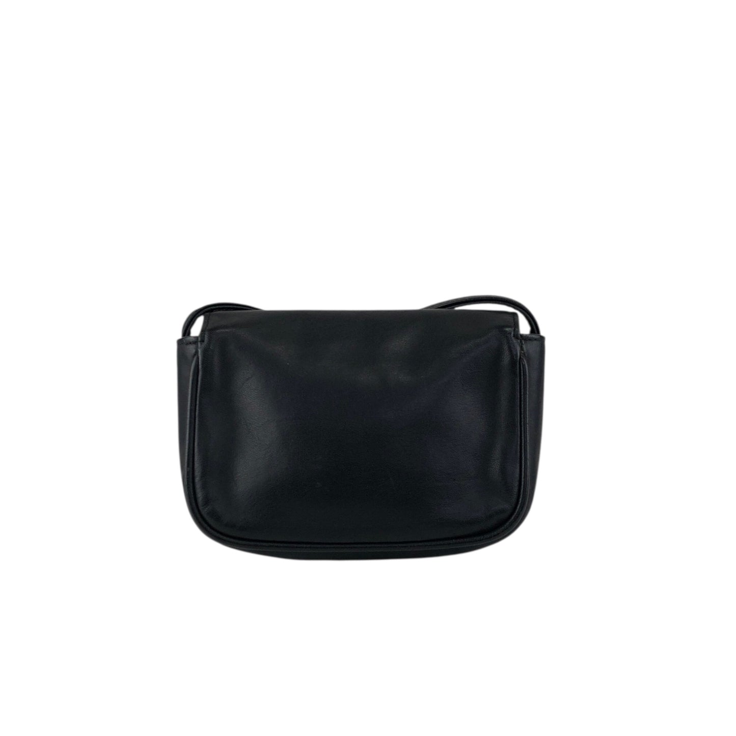 Christian Dior CD Logo Embossed Small Shoulder bag Black Vintage ee2nsk