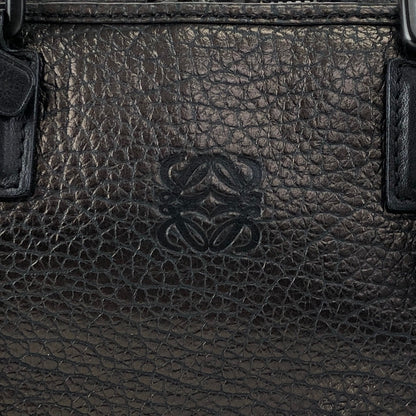 LOEWE Amazona Anagram Small Boston bag Handbag Metallic Black Vintage zmwhrn