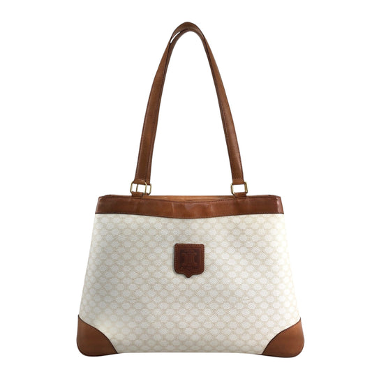 CELINE Macadam Blason Handbag White Vintage jebkgk