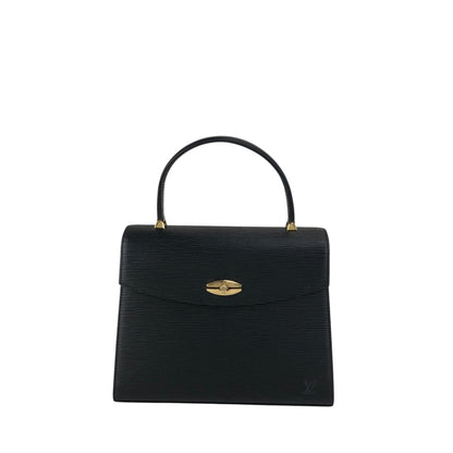 LOUIS VUITTON Turn Lock Handbag Black M52372 Vintage 48k8t4